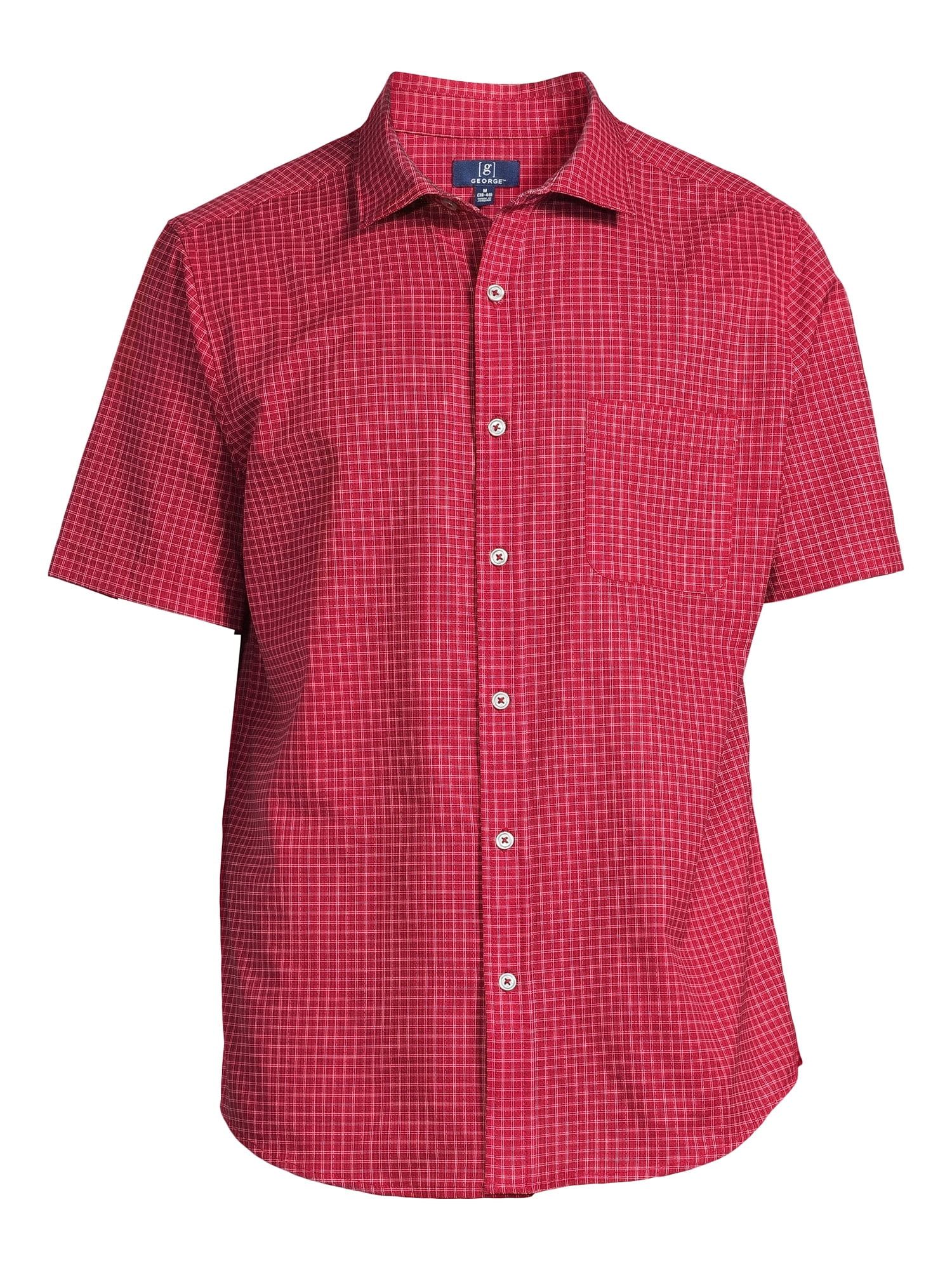 George Men’s & Big Men’s Button-Up Commuter Shirt with Short Sleeves, Sizes S-3XL
