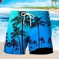 thumbnail image 3 of JAJAHO Mens Summer Casual Shorts Coconut Tree Printed Sports Hawaiian Beach Drawstring Shorts Quick Dry Stylish Bottoms, 3 of 3