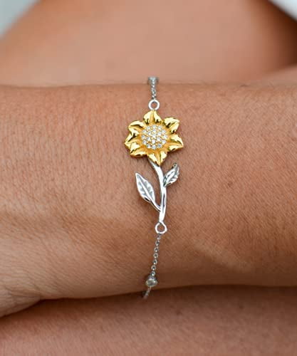 I am a better person because of you, Happy! Sunflower Bracelet, Mother Jewelry, Brilliant Gifts For Mother from Son Daughter, Mothers day, Gift for mother, Bracelet for mother, Sunflower jewelry