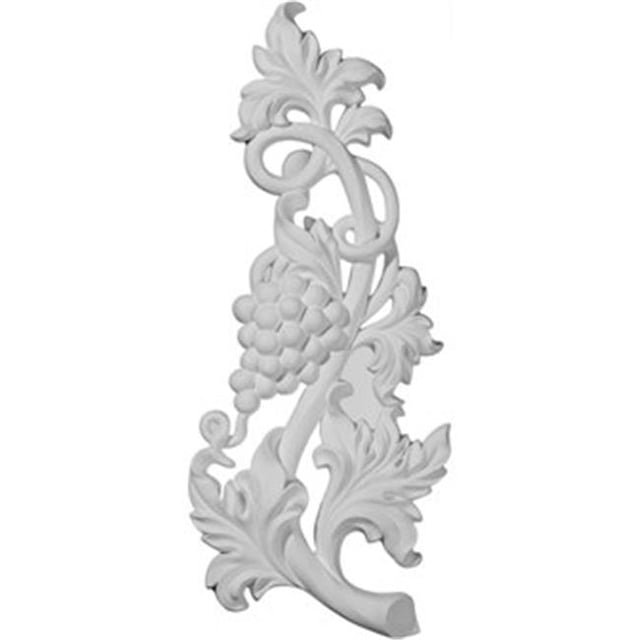 8.25 In. W X 20.12 In. H X 1.62 In. P Architectural accent - Large Grape And Leaf Onlay