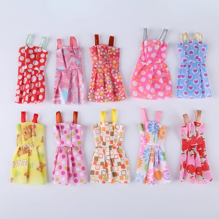 Avando 20PCS Doll Accessories, 10x Mix Cute Dresses 10x Shoes Dresses Gown  with Shoes Outfit Set for Xmas Birthday Gift for Barbie Doll