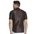 thumbnail image 4 of eloria Mens Traditional Brown Striped Party Shirt with Mundu Vesty Style Dhoti, 4 of 6