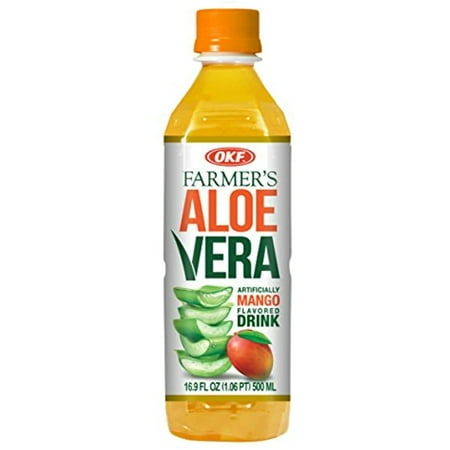 Okf Farmers Aloe Vera Drink, Mango, 16.9 Fluid Ounce (Pack Of 12)