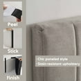 thumbnail image 5 of Virtu Upholstered Full Headboard No Tools Required Peel and Stick Bed Headboard Only, Silver, 5 of 7