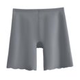 thumbnail image 1 of Pantalones de seguridad 2 en 1 de cintura alta sin costuras de seda helada, bragas para mujer, pantalones cortos transpirables ondulados debajo de la falda, medias, ropa interior para mujer, 1 of 5