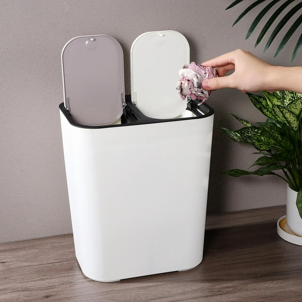 unbranded Cubeta De Basura Beige Para Cocina Con Y Doble Compartimento Para Residuos Secos Y Húmedos
