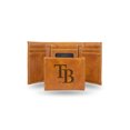 thumbnail image 1 of Tampa Bay Rays Laser Engraved Brown Trifold Wallet, 1 of 1