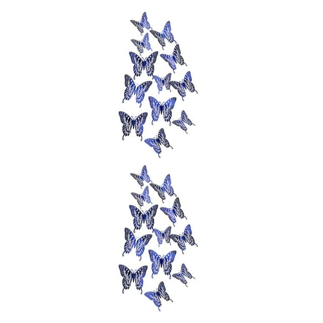 Baohd Add Of Color With Colorful Butterflies Wall Stickers Decorative Butterflies Simulated Butterflies Home Decor LK12 blue 2Set