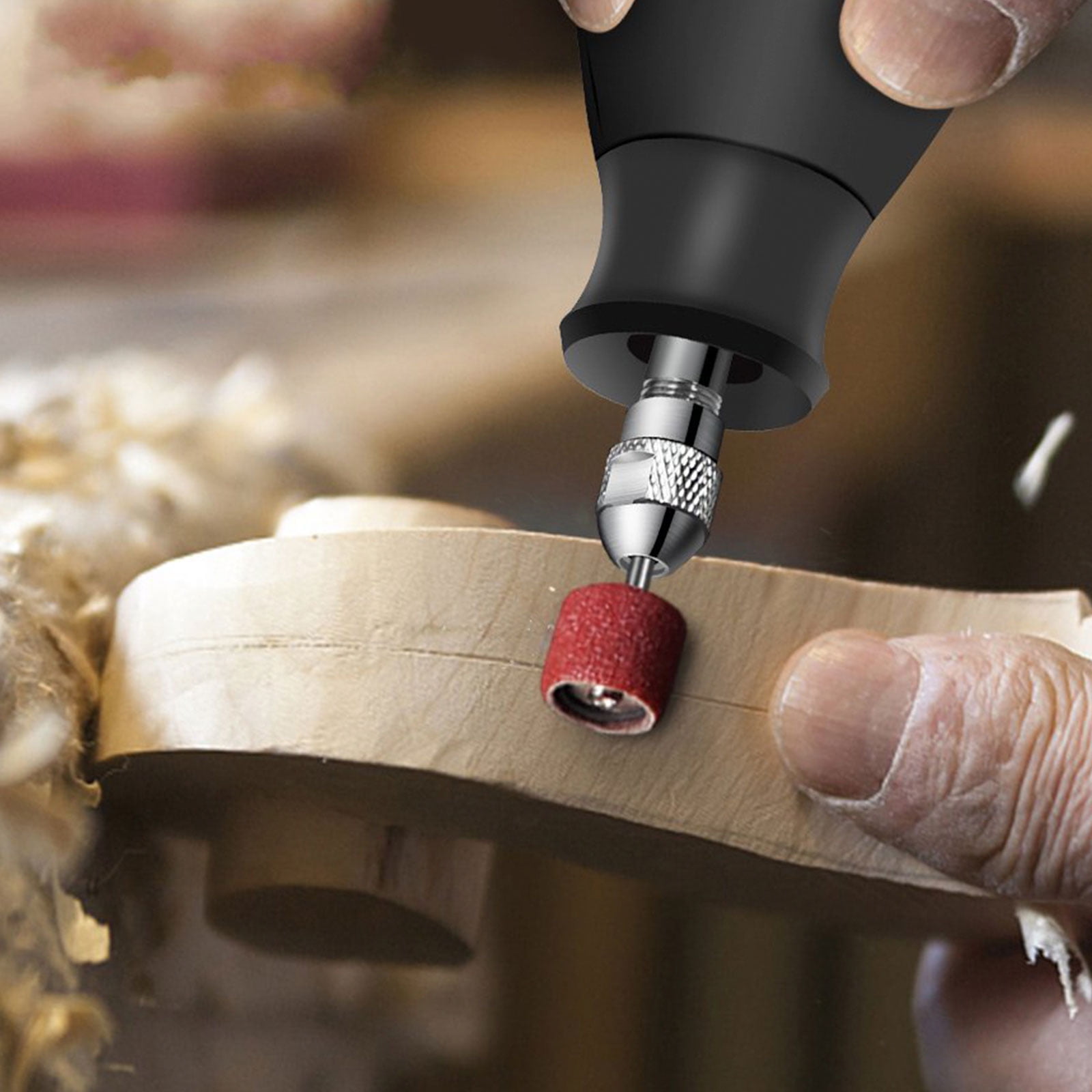 Drill Rotary Tool With Accessories Dremel Tool Heads Multi Tool On Wooden  Table In Jeweler Workshop Close Up Of A Screwdriver With Sander Cone Drill  Bit Stock Photo - Download Image Now 