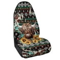 thumbnail image 7 of KUIFORTI Boho Car Seat Cover Protector Front Seats Only Trendy Design Highland Cow Towel Seat Cover Reusable Car Seat Towel Cover Seat Protector for Suv Vans, 7 of 7