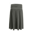 thumbnail image 4 of WTOBBY Women's Below Knee Length Solid Color Ruched Flowy Midi Skirt with Side Pockets, Regular Fit Casual Elegant Skirt for Office Work and Everyday Sophisticated Wear,Gray XL, 4 of 4