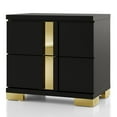 thumbnail image 3 of Furniture of America Chora Adult Modern 2-Drawer Nightstand, Black and Gold, 3 of 9