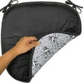 thumbnail image 6 of Skull Chair Seating Cushion, Crowned Skull Crossbones Illustration Against Animal Skin Print Pattern, Soft Seat Pads for Office with Anti-slip Backing, 16"x16", Black White Purplegrey, by Ambesonne, 6 of 7