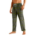 thumbnail image 3 of BRANROY Mens Soft Flannel Plaid Pajama Pants - Lounge Bottoms with Pockets Drawstring Relaxed Fit Pants Sleepwear Pajamas for Men Casual Home Pants,Army Green XL, 3 of 7