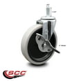 thumbnail image 2 of 5 Inch Thermoplastic Rubber Wheel 1/2 Inch Threaded Stem Caster with Brake SCC, 2 of 2