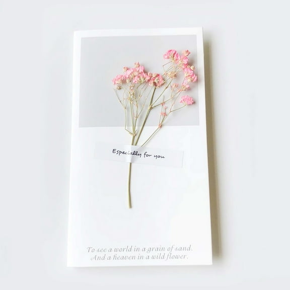 Masteelf  12 Pcs Dried Flower Greeting Card Occasion Sympathy Cards Miss
