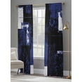 thumbnail image 3 of Navy Blue Black Sheer Curtains 96 Inch Length 2 Panels Set, Modern Abstract Art Botanical Voile Window Treatment Semi Sheer Long Curtains Drapes for Bedroom/Living Room/Kitchen 52"x96"x2, 3 of 7