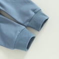 thumbnail image 6 of Zehjuhan Toddler Baby Solid Color Sweatshirt Outfit Long Sleeve Pullover Drawstring Pants Casual Fall Winter Blue，3-6M, 6 of 7