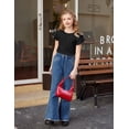 thumbnail image 2 of Arshiner Girls Summer Blouse Ruffle Short Sleeve Pleated Crewneck Casual Tops Tees Blouses, 2 of 6