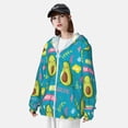 thumbnail image 3 of Kdxio Avocado Work Out Print Women Men Sun Protection UPF 50+ Jackets Zip Up Long Sleeve Hoodie Hiking Lightweight with Pockets, 3 of 7