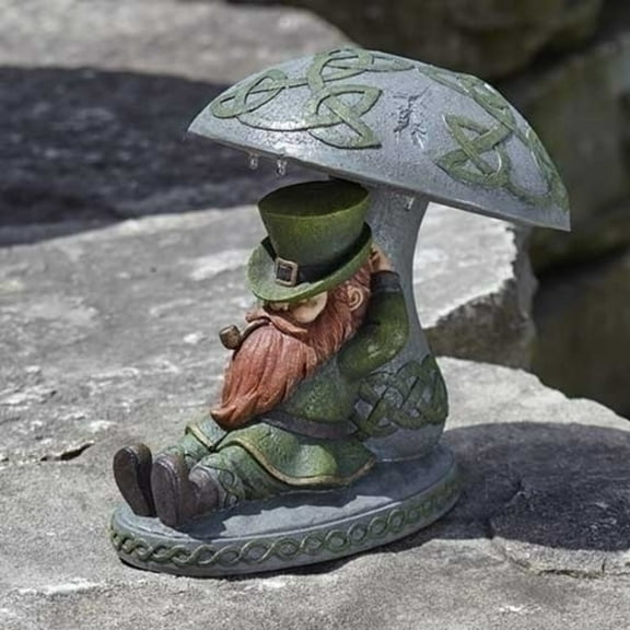 Home & Garden Leprechaun Sleeping Mushroom Polyresin Solar Yard Decor 12077*