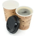 thumbnail image 3 of 8 Ounce Disposable Paper Coffee Hot Cups with Black Lids - 50 Sets - Double Shot Espresso Macchiato Lungo Coffee To Go Medium Portion, 3 of 6