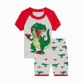 thumbnail image 2 of TOWED22 Toddler Baby Boy Summer Clothes 2pcs Dinosaur Truck Print Round Neck Short Sleeve Shirt Top Elastic Waist Shorts Outfits(Green,11-12 Y), 2 of 8
