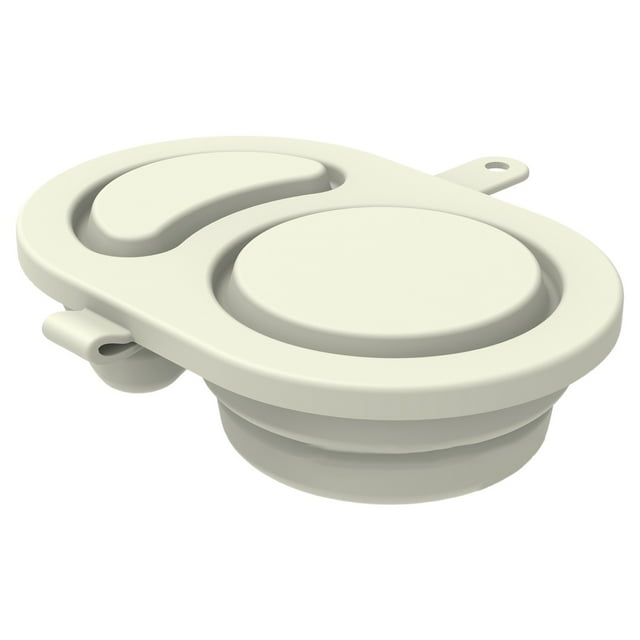 1 Pce Contenants à Collation en Silicone avec Couvercles Réutilisables à 2 Compartiments, Boîte à Collations, Contenants Portatifs pour Préparation de Repas pour Salade, Sauce, Assaisonnement, Bureau, Voyage, Pique-Nique et Camping (Blanc, 5.3x3.5x1.2")