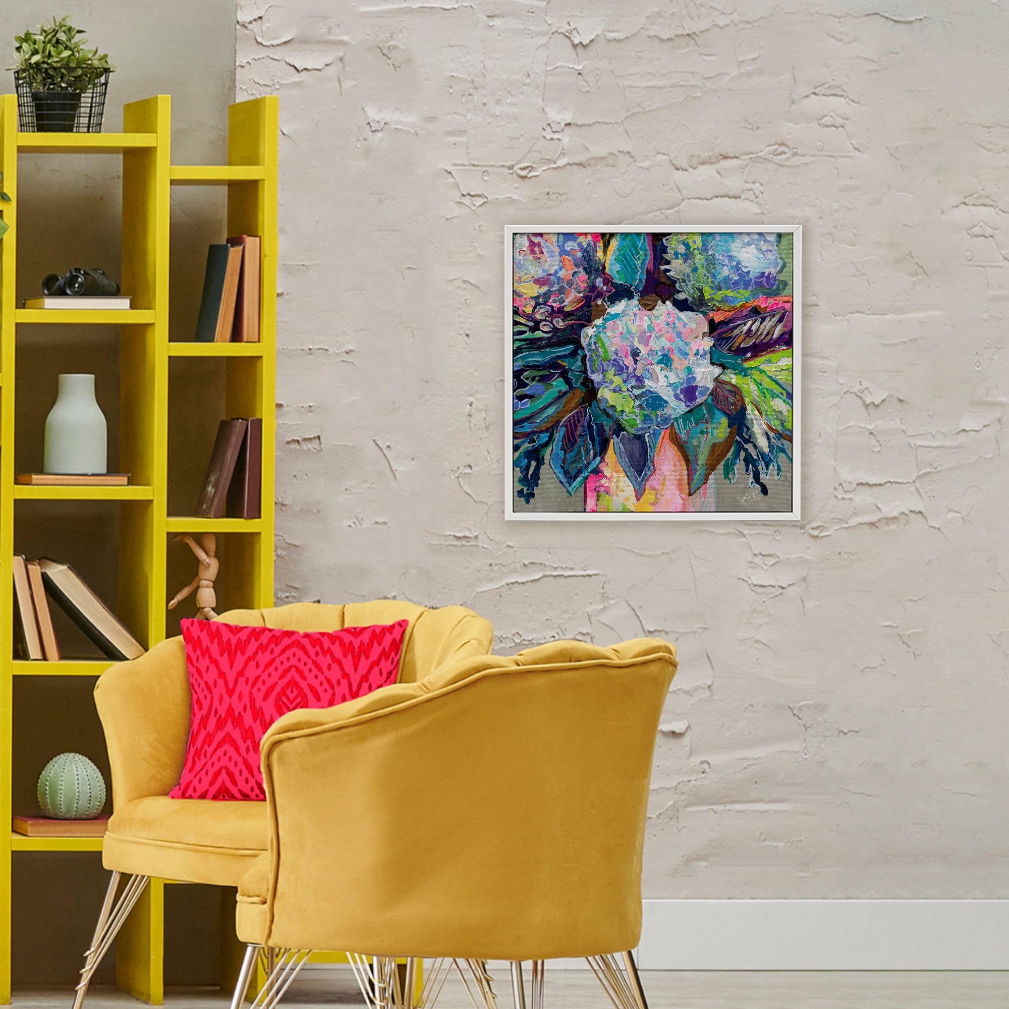 Stupell Industries Love That Gives Bouquet White Framed Giclee Art, design by Jeanette Vertentes