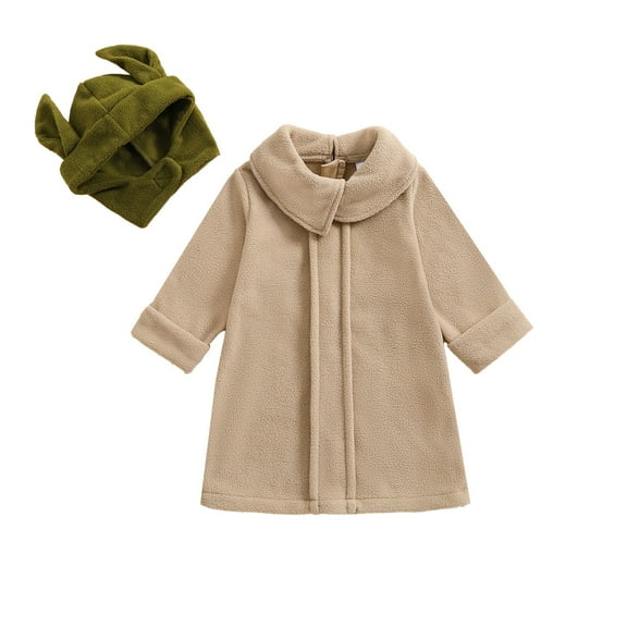Tfken Coat For Girls Winter Fall Fleece Lightweight Coats Baggy Casual Warm Child Comfy Clothes Outwear Size 6-12 Months Beige