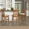 thumbnail image 3 of iNSPIRE Q Eleanor Slat Back Counter ight Wood Swivel Chair by  Classic, 3 of 5