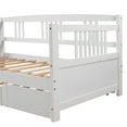 thumbnail image 6 of Twin Wood Daybed with Roll Out Twin Trundle, Trundle Daybed Twin Size, Standard Twin Bed Frame, No Box Spring Required Sturdy Sofa Bed for Bedroom Living Room, 6 of 7
