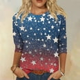 thumbnail image 2 of Women'S Tops, Casual 3/4 Length Sleeve 4Th Of July Collar Pullover Top Red White And Royal Blue T Shirt Summer Tops For Women 2025 Long Crew Neck Shirts Sequin Tops (XL, Dark Blue) ZMTing, 2 of 4