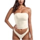 thumbnail image 1 of Camisola de color liso sin tirantes para mujer, parte trasera hermosa, corta, tipo integrado, sin tirantes, conjunto de ropa interior, top de nailon para mujer, 1 of 2