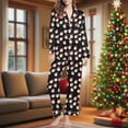 thumbnail image 2 of Lorytime Christmas Vacation Pjs Sets for Women Santa Claus Long Sleeved Collared Tops Elastic Waist Pants Festive Loungewear, 2 of 7