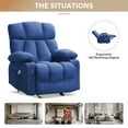 thumbnail image 6 of JONPONY Heated Manual Massage Recliner with Cup Holder, Single Rocker Sofa with Cup Holders for Bedroom Home Theater,Dark Blue, 6 of 12