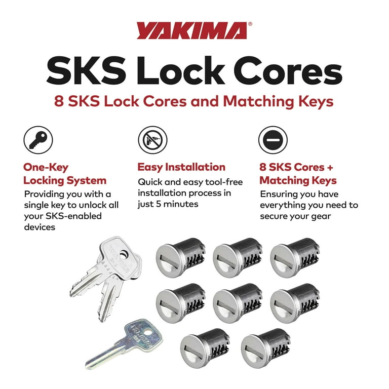 Yakima Car Rack System Component SKS Lock Core Kit with Key (8