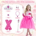 thumbnail image 5 of Benylion Girls Princess Aurora Costume 6T - Pink Fairy Tale Party Dress with Accessories Halloween Birthday Dress Up Outfit, 5 of 7