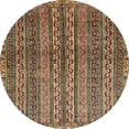 thumbnail image 1 of Ahgly Company Indoor Round Abstract Red Brown Abstract Area Rugs, 4' Round, 1 of 6