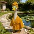 thumbnail image 4 of Porch Goose Bathrobe Set With Headband & Eye Mask Decorative Porch Goose Outfit For Homeowners Courtyard Garden Decor(Yellow-13In), 4 of 8