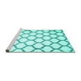 thumbnail image 2 of Ahgly Company Machine Washable Indoor Round Trellis Turquoise Blue Contemporary Area Rugs, 4' Round, 2 of 4