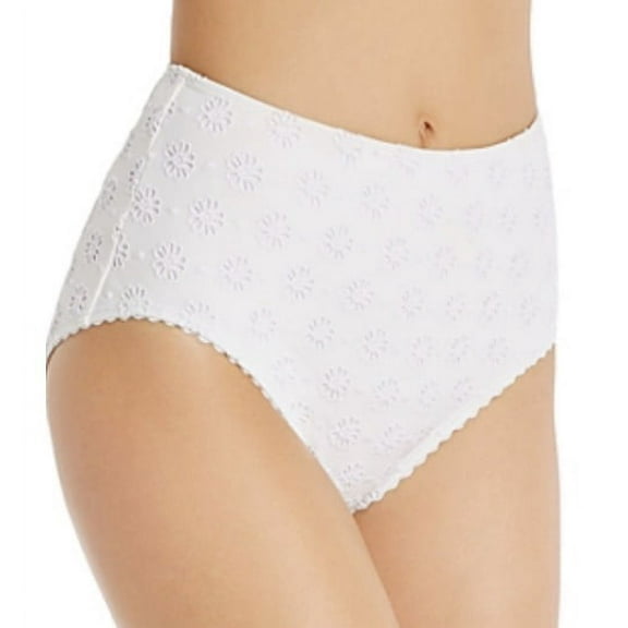 Kate Spade new york Embroidered Eyelet High-Waist Bikini Bottoms, White, Large