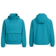 thumbnail image 4 of Qiggri Women's Quarter Zip Pullover Windbreaker Lightweight Waterproof Breathable Drawstring Hem Long Sleeve Outdoor Rain Jacket for Spring Fall Hiking M, 4 of 9