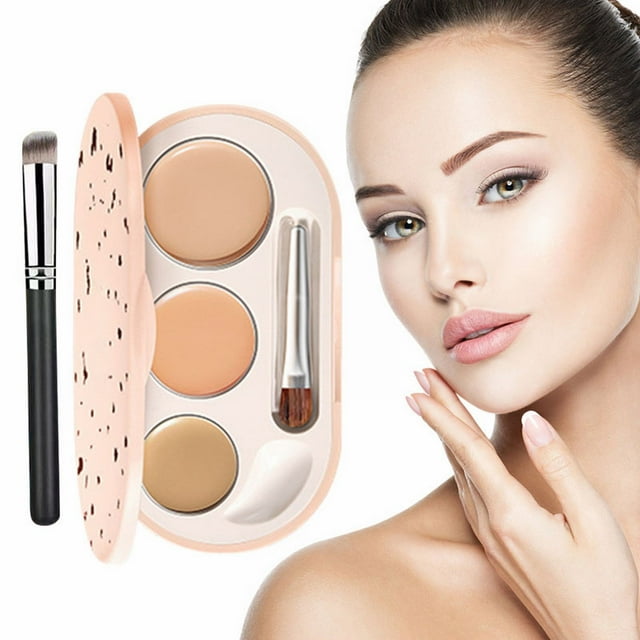 SIfdSeng Tri Color Concealer to Cover Black Eye Circles Facial Brighten Skin Color and Multi Color Concealer Plate Biomimic Foundation