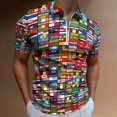 thumbnail image 2 of The World's Flags Men Zipper T-shirt Summer Casual Short Sleeve T-shirt Top, 2 of 7