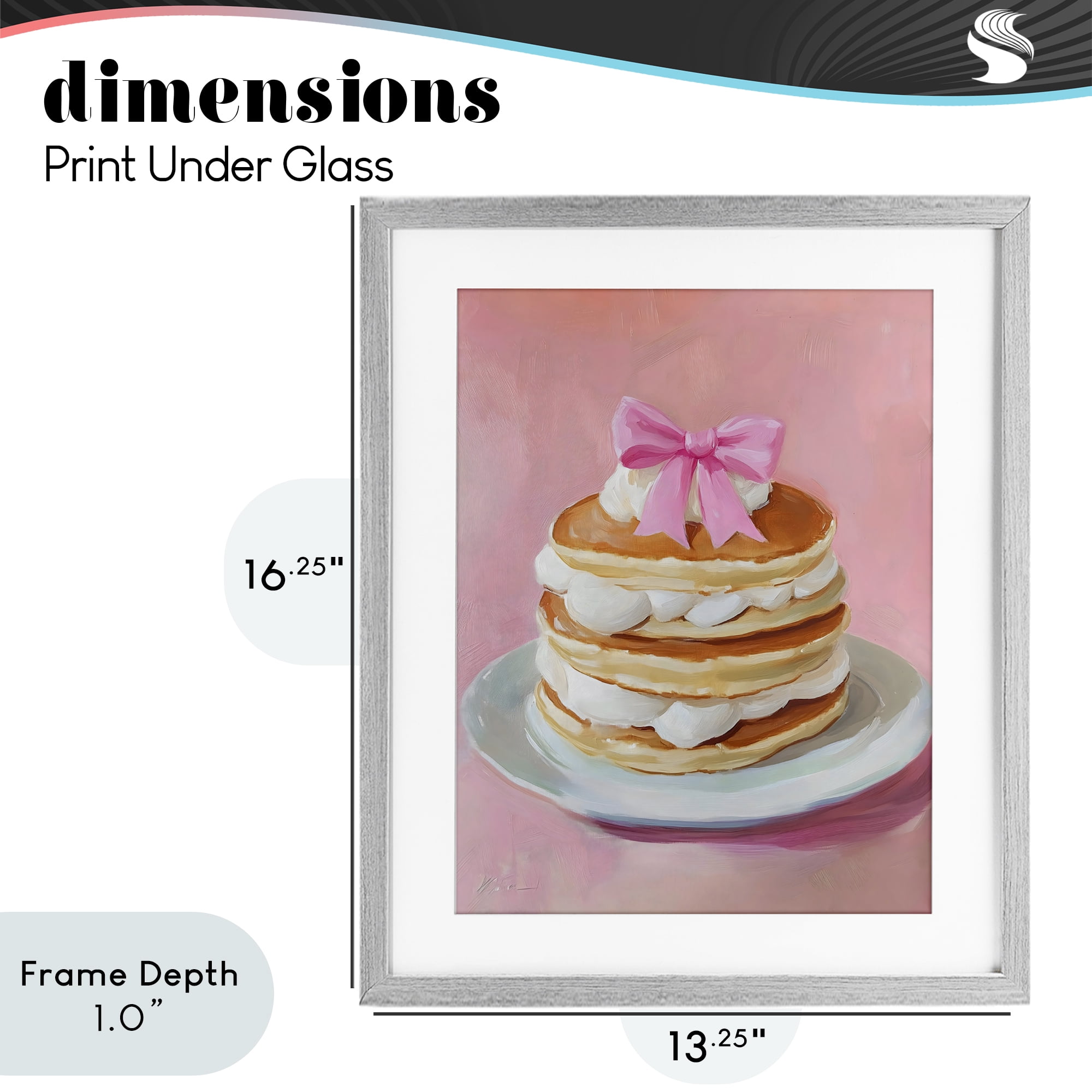Stupell Industries Coquette Pancakes with Whipped Cream Gray Framed Print Under Glass, design by The Prints Vibe
