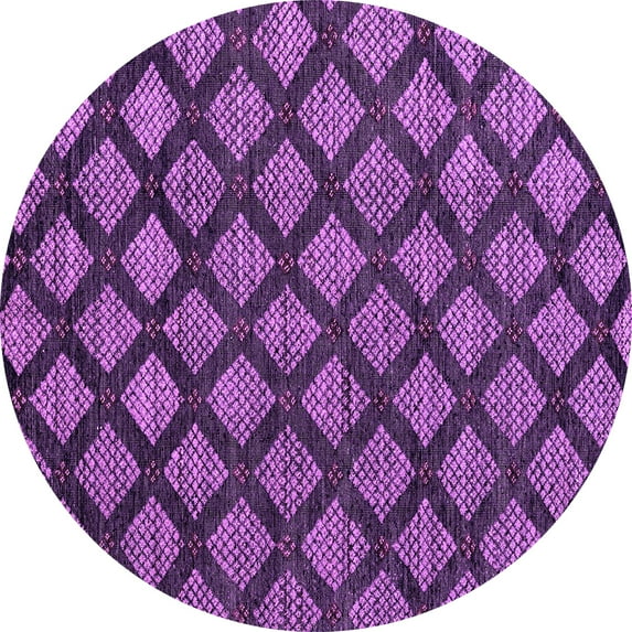 Ahgly Company Indoor Round Abstract Purple Modern Area Rugs, 7' Round