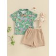 thumbnail image 2 of Toddler Baby Boy Easter Day Outfit Bowtie Short Sleeve Shirt Top and Shorts Easter Gentleman Set, 2 of 9
