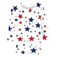 thumbnail image 4 of FAVIPT Fourth of July Crop Shirts for Women 3/4 Sleeve Crew Neck Tops American Flag Patriotic Print Blouses Casual Dressy Summer 2025 Tunic Tees Multicolor,XXXL, 4 of 5