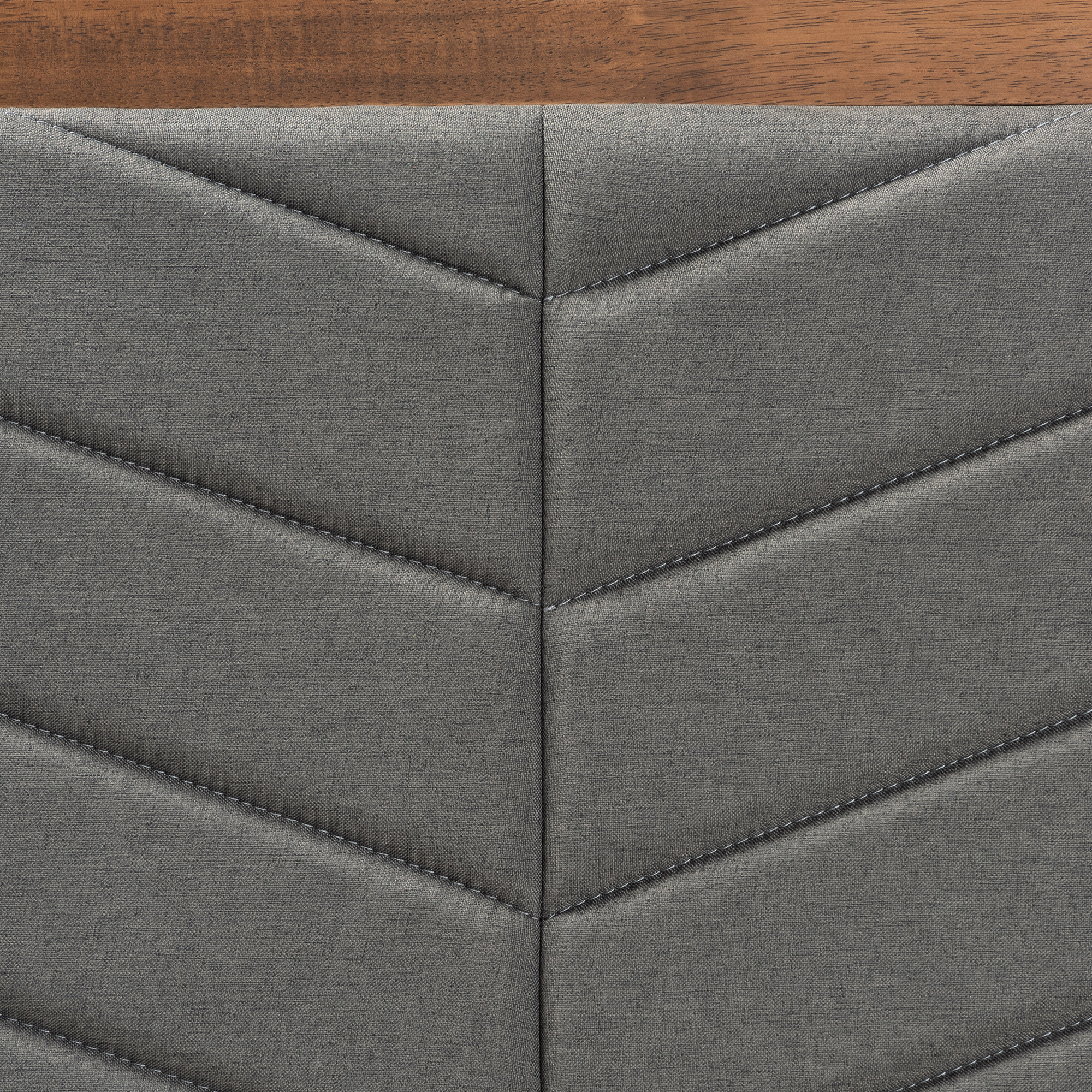 Baxton Studio Roze Mid-Century Modern Dark Grey Fabric Upholstered and Walnut Brown Finished Wood Twin Size Platform Bed